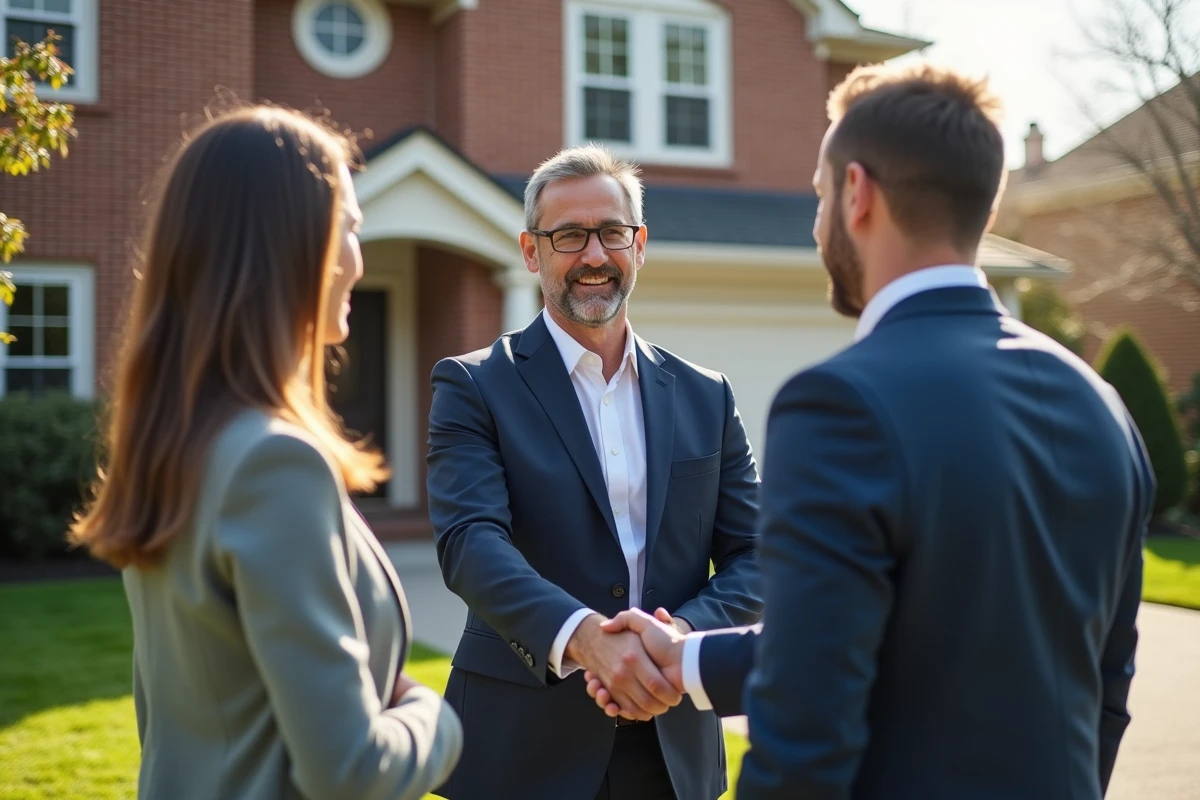Agent immobilier serrant la main d
